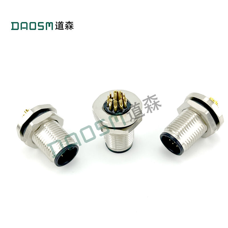 250V M12 Field Wireable Connector Screw Terminal Connector For Heavy Duty Applications