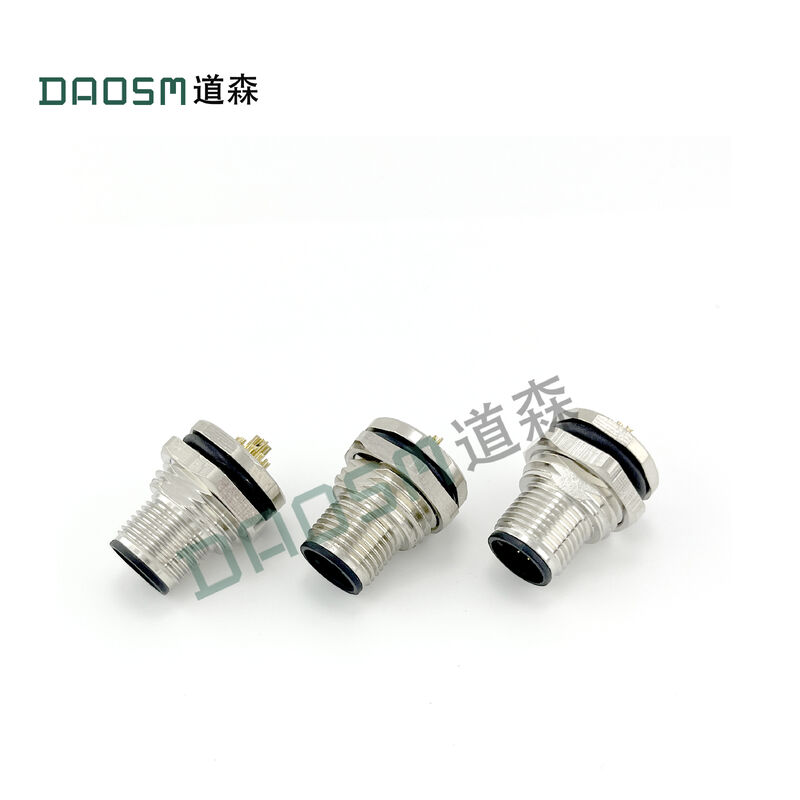 250V M12 Field Wireable Connector Screw Terminal Connector For Heavy Duty Applications