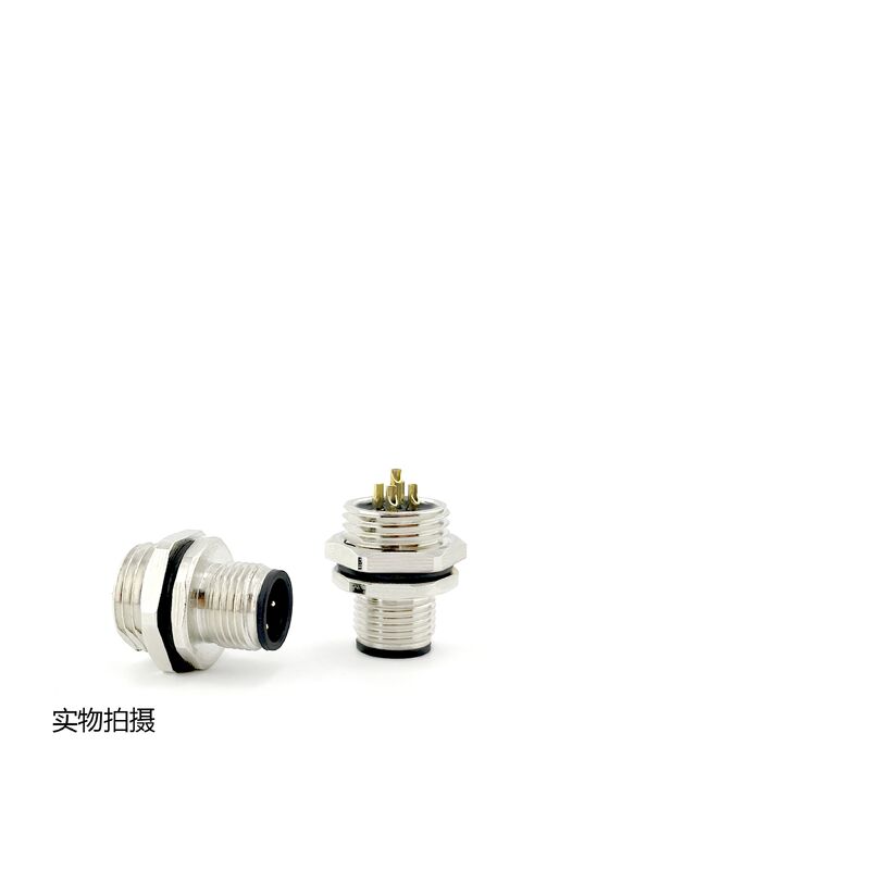 4A Rating M12 Cable Connectors M12 Plug Connector For 22-16 AWG Wire Gauge And Data Transmission