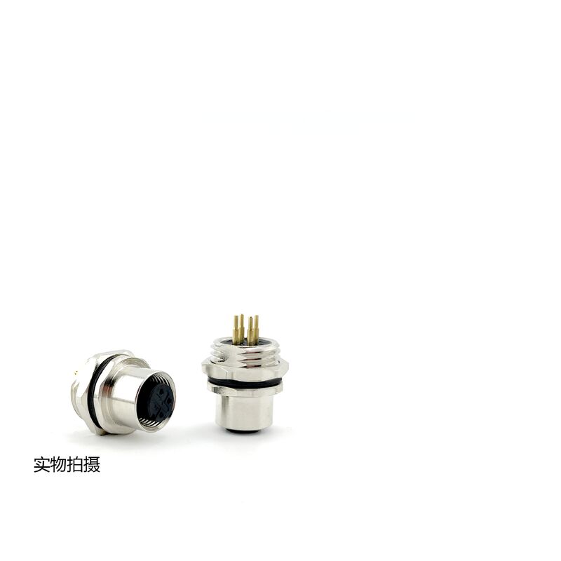 4A Rating M12 Cable Connectors M12 Plug Connector For 22-16 AWG Wire Gauge And Data Transmission