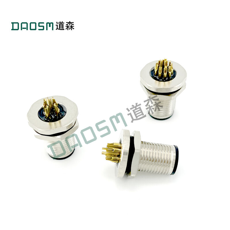 10 Meters Cable Length M12 Cable Connectors Nickel Plated Brass M12 Plug Connector