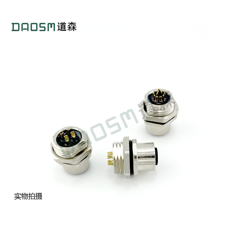10 Meters Cable Length M12 Cable Connectors Nickel Plated Brass M12 Plug Connector