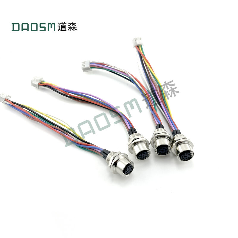 Panel Mount M12 Round Connector 4A Current Rating For Heavy Duty Applications