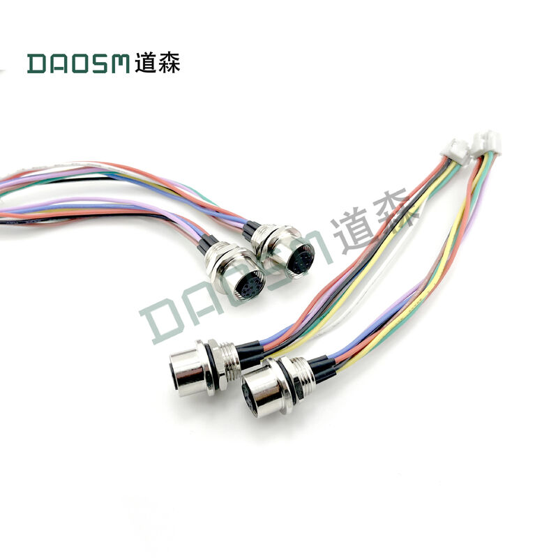 Panel Mount M12 Round Connector 4A Current Rating For Heavy Duty Applications