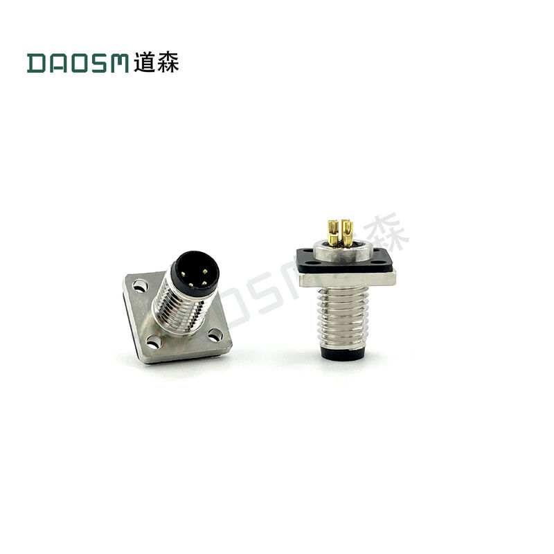 Industrial Automation M8 Circular Connectors Gold Plating 5 Contacts M8 Panel Mount Connector