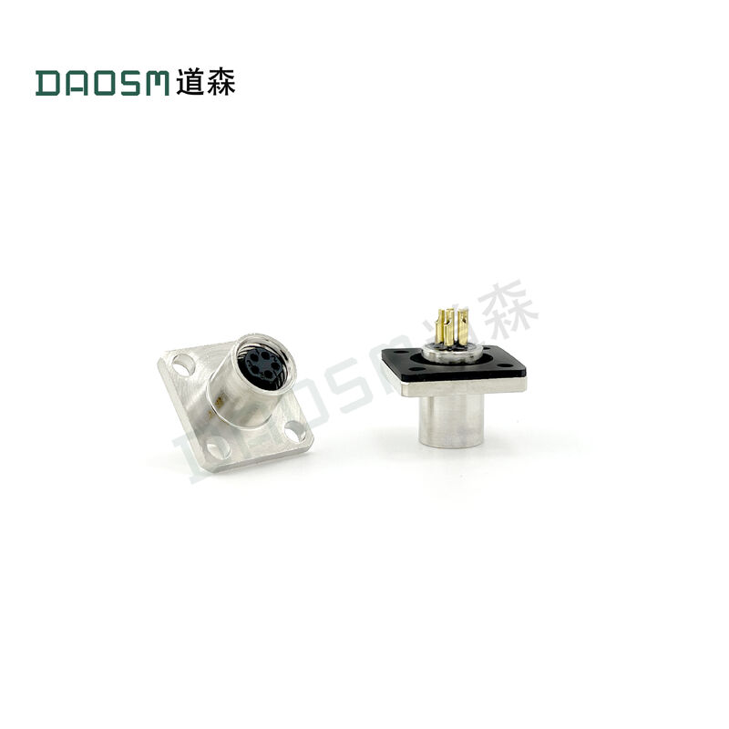 Industrial Automation M8 Circular Connectors Gold Plating 5 Contacts M8 Panel Mount Connector
