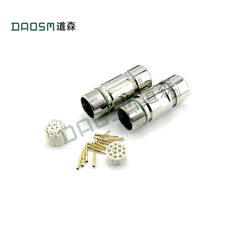 Metal Shell M23 Circular Connectors Solder Termination Style 19 Contacts Crimp M23 Power Connector