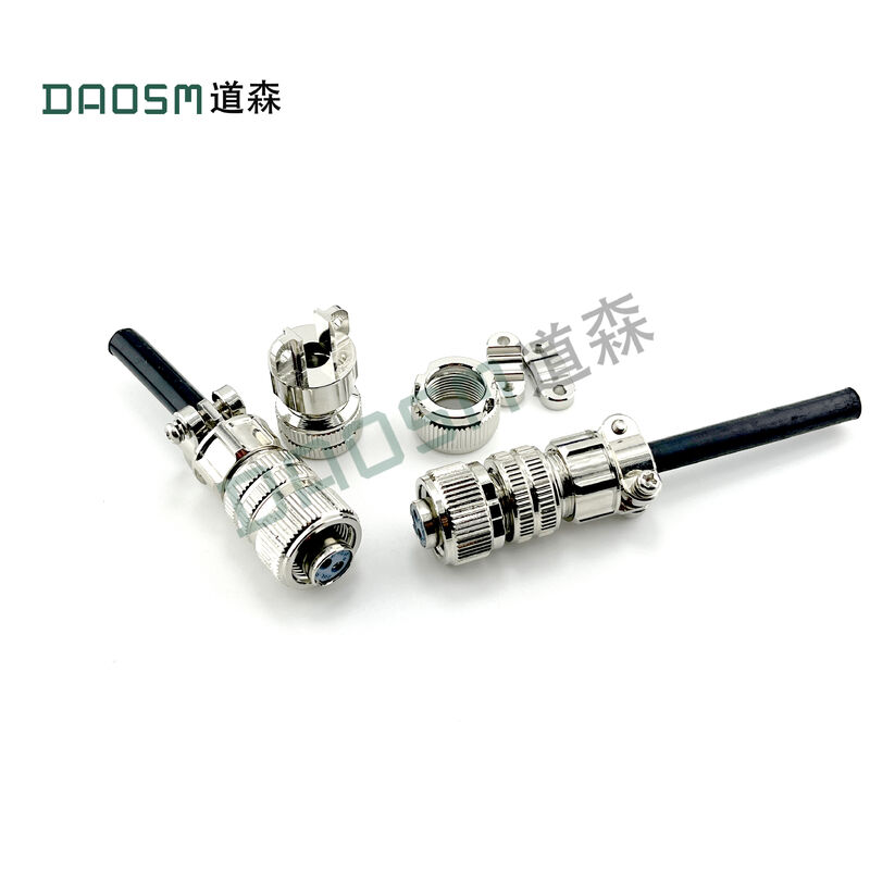 Cable Connections 3 Prong Electrical Connector With Silver Plated And Cable Clamp Termination