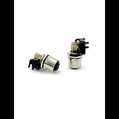 Conectores de cable M12 sin blindaje, material de latón niquelado, conector de alimentación M12